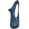 Blue Abstract Glass Vase with Cutout Handle & Elongated Opening